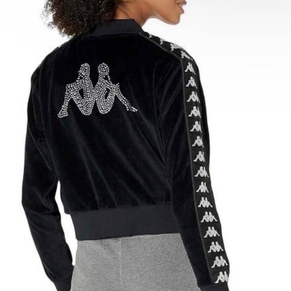 Rhinestone crop hoodie kappa
